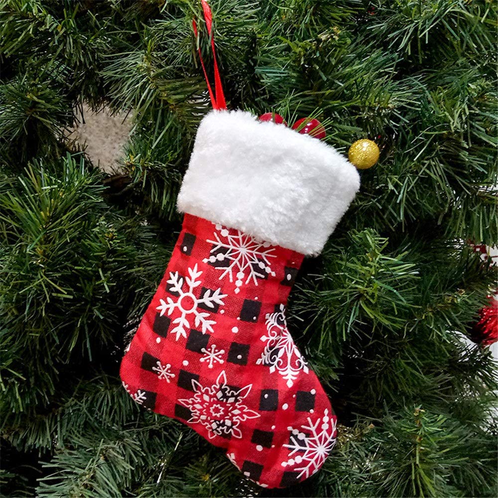Personalisiert Bestickter Weihnachtsstrumpf – Mini-Strumpf Mit Plüschmanschette & Buchstaben, 14 X 18 Cm
