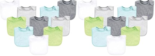 Miniatura 13 de Hudson Baby Rayón unisex para bebé de bambú de rizo baberos, color negro y blanco, talla única Negro Blanco,Azul Naranja Lima,Cítrico,púrpura, menta