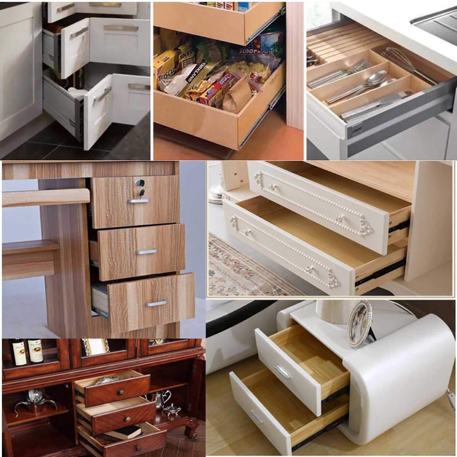 Guide Per Cassetti Corte - Set Da 2 Pezzi - Estrazione Totale Per Mobili Cucina E Armadi - 4/6/8 Pollici - Foto 2