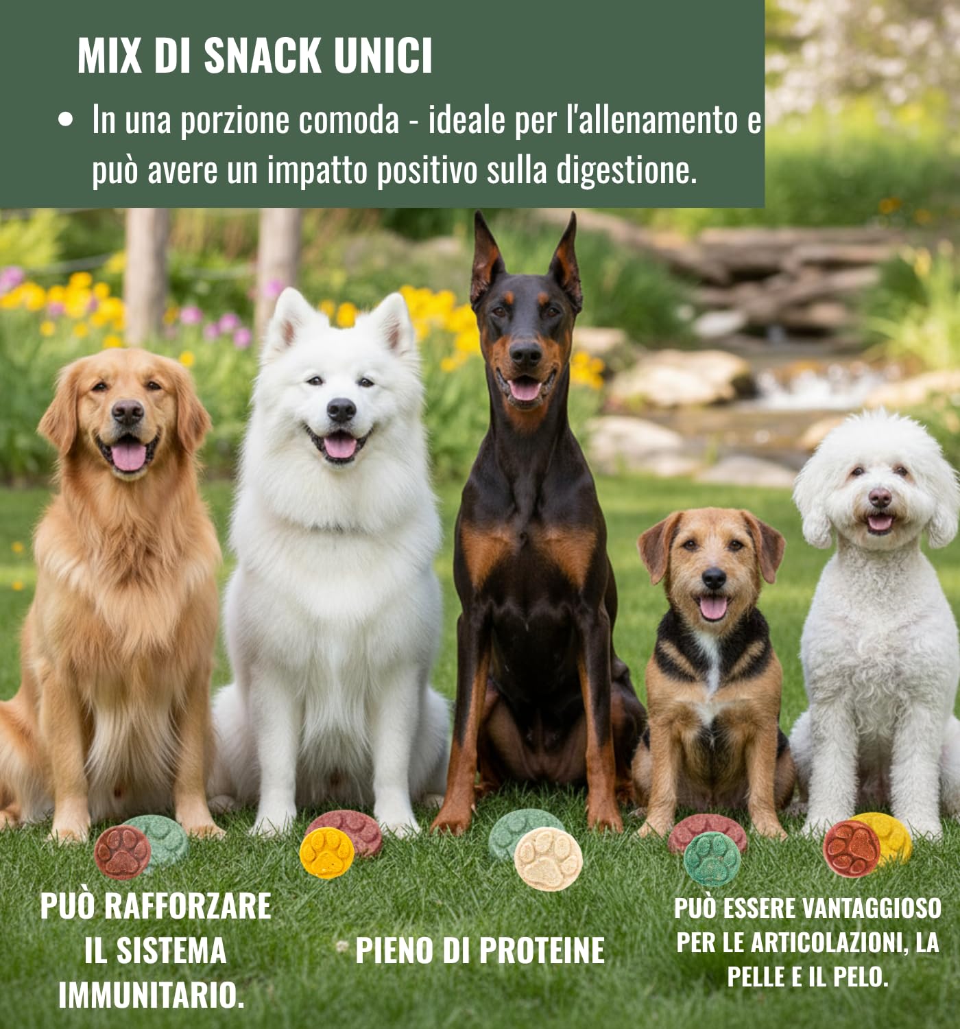 RiNa's KOOKIES - Set di 6 dolcetti per cani naturali e senza cereali con carne di selvaggina, krill e olio di cocco, snack morbido per cani, senza additivi, snack da allenamento e ricompensa
