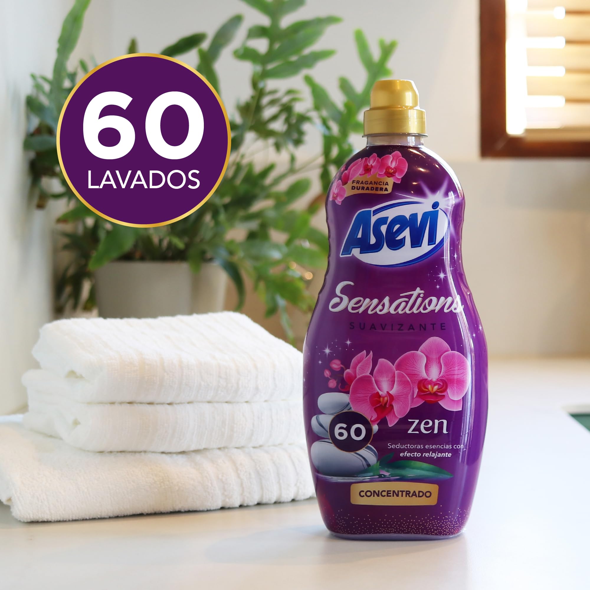 Suavizante Concentrado Asevi Sensation Zen 60 dosis, 1320 ml (Pack of 1)