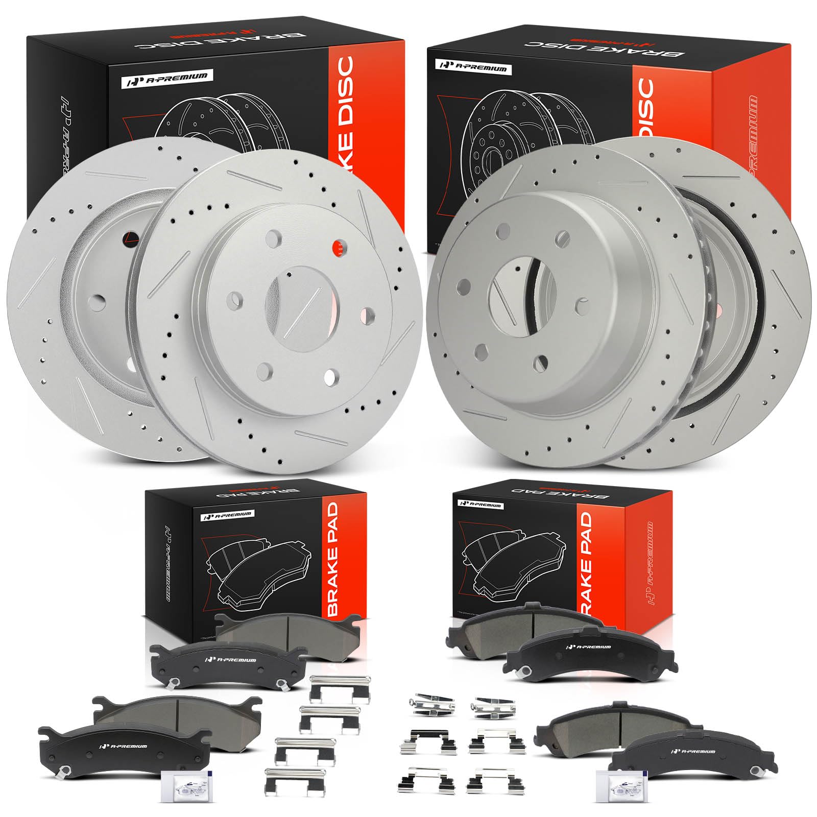 Prime　Attquer Disk 前後セット使用3000キロ位 Amazon.com: A-Premium Front & Rear Drilled and Slotted Disc Brake