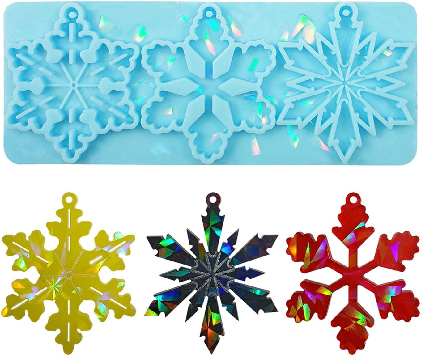 Crea Gioielli Unici Con Gli Stampi In Silicone Trasparente Di SUPVOX A Forma Di Fiocco Di Neve, Perfetti Per Collane E Ciondoli Fai Da Te, Set Da 3 Pezzi Grandi, Medi E Piccoli