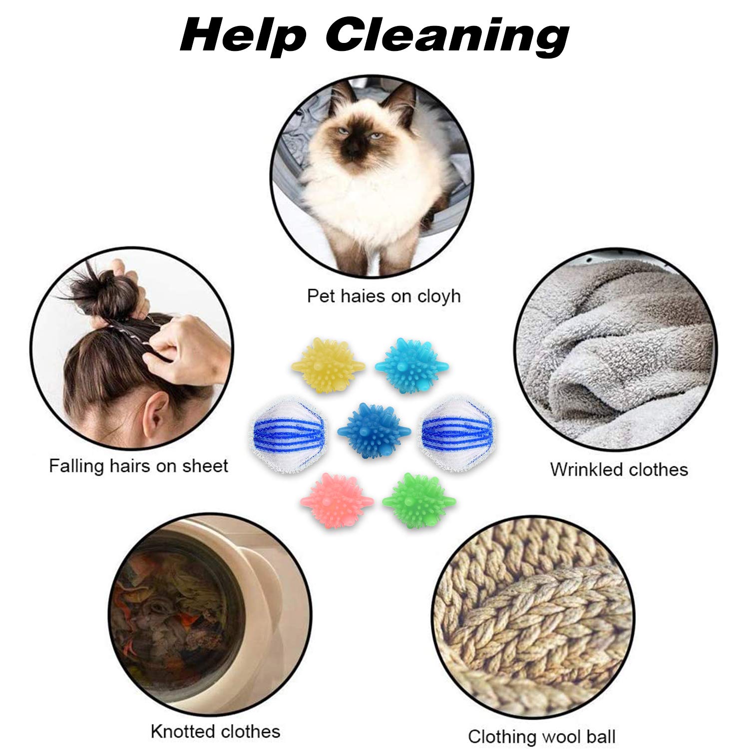 12 Stück Tierhaarentferner Für Waschmaschine - Wiederverwendbare Fusselbälle Gegen Haare