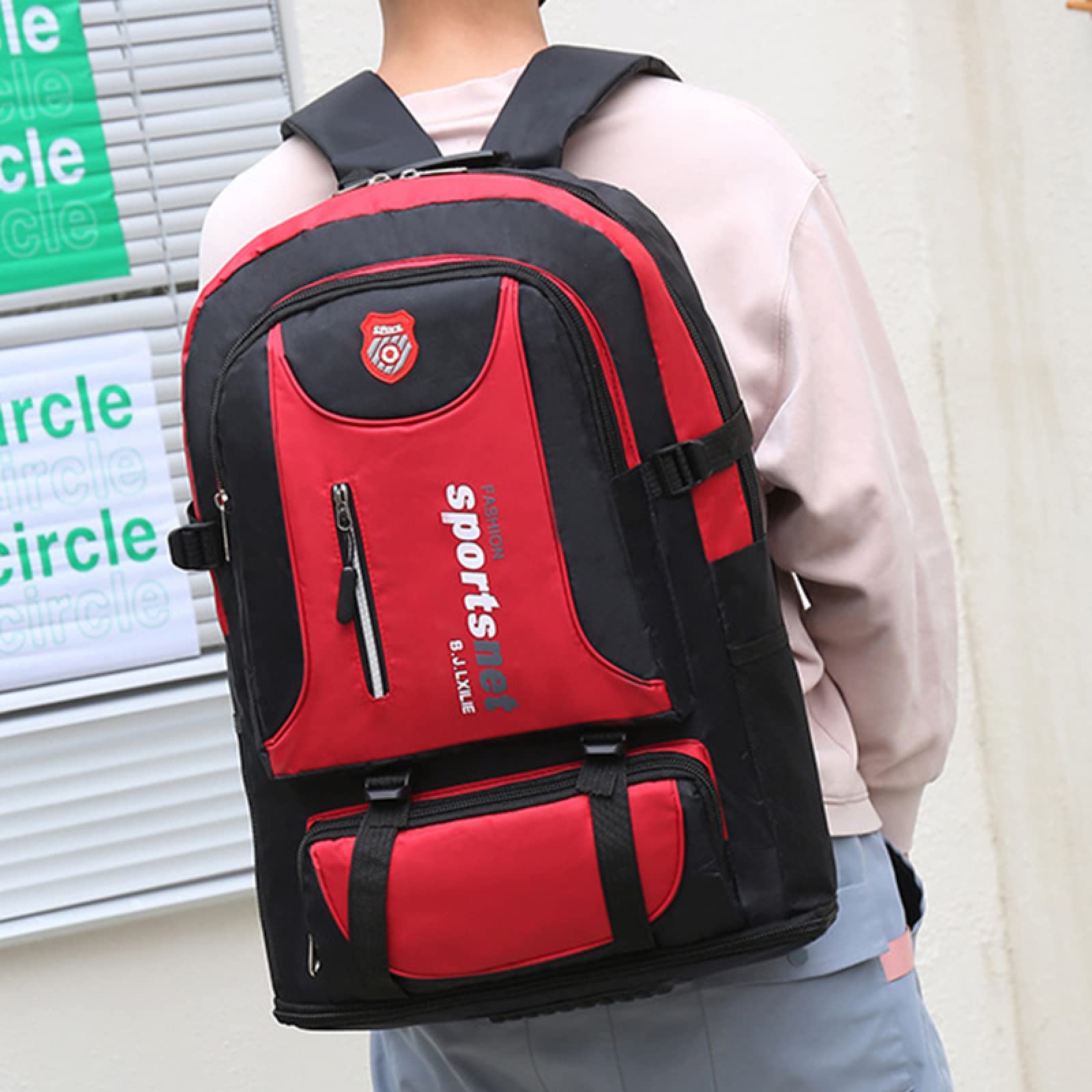 70L męski rozszerzalny plecak górski Oxford Travel Outdoor Sports Backpack School Bag Camping Hiking Bag