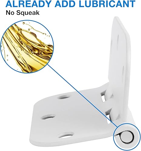 Miniatura 5 de Bisagra de puerta blanca de 3.5 x 3.5 pulgadas, bisagras de puerta interior para puertas de 3 12 pulgadas 58 pulgadas, herrajes para puerta de