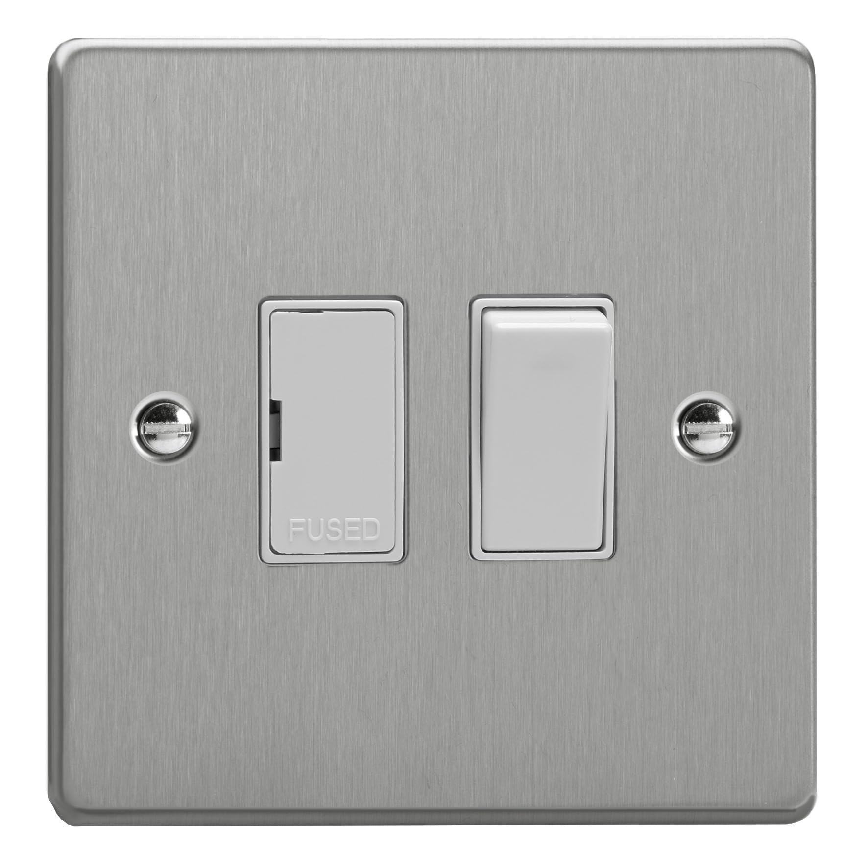 Varilight 13A Switched Fused Spur Brushed Steel
