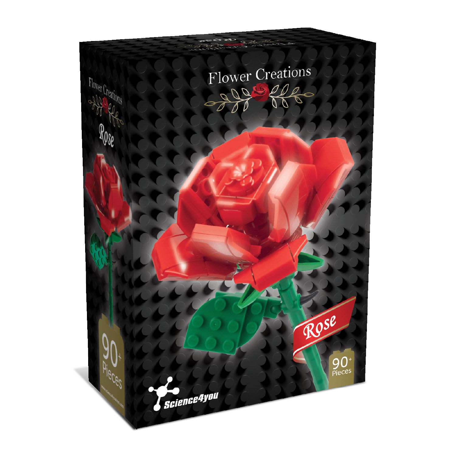 Science4you Rose Building Kit - Build Botanical Garden, Build Roses, Have Fun Building Artificial Flowers, Building Gift for Adults and Kids.