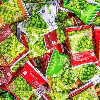 WSYLS Crispy Green Pea Snack - Healthy and Delicious Crunch Ready-to-eat Snacks Small Packaging 40pcs (Spicy flavor)