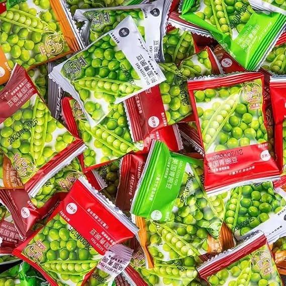 WSYLS Crispy Green Pea Snack - Healthy and Delicious Crunch Ready-to-eat Snacks Small Packaging 40pcs (Spicy flavor)