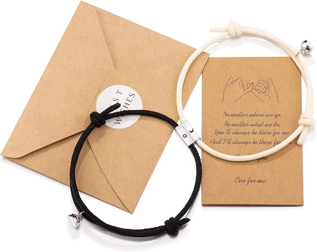 Wilacia Magnetic Couple Bracelets Sun and Moon Mutual Attraction Matching Bracelets for Couples Gifts for Lovers Boyfriend Girlfriend Women Men His and Her