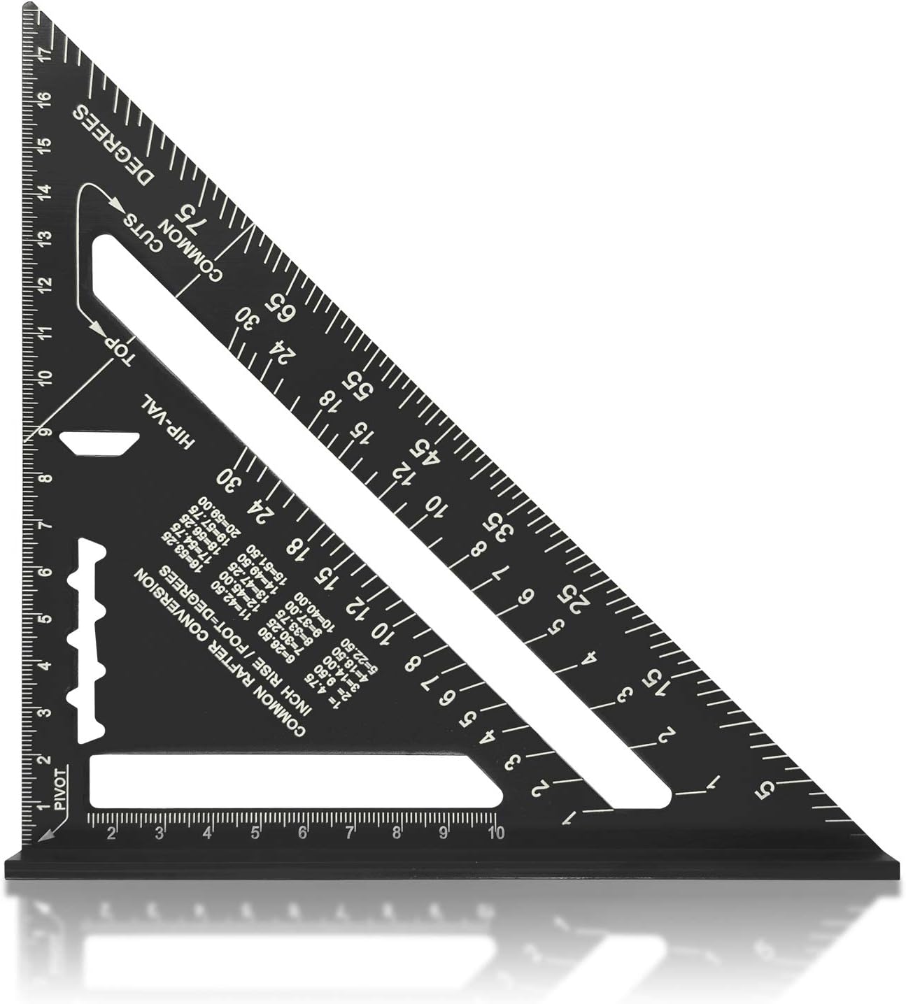 Carpenter Measuring Square Metric Imperial 7 Inches,Aluminum Alloy,90 Degree Thickened Triangle Ruler for Woodworking (black)