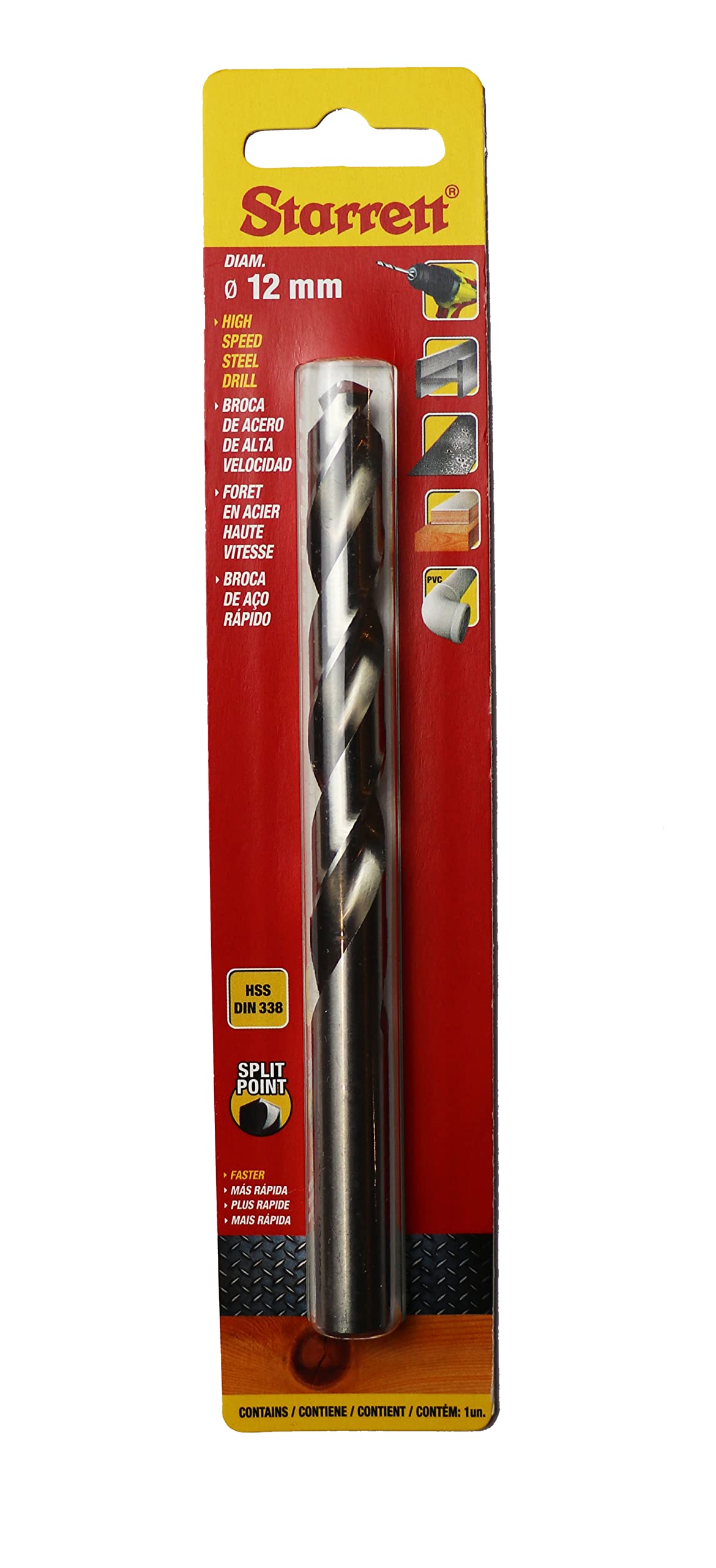 Starrett KDHSP120 HSS Split Point Drill Bit 12.0 x 151mm