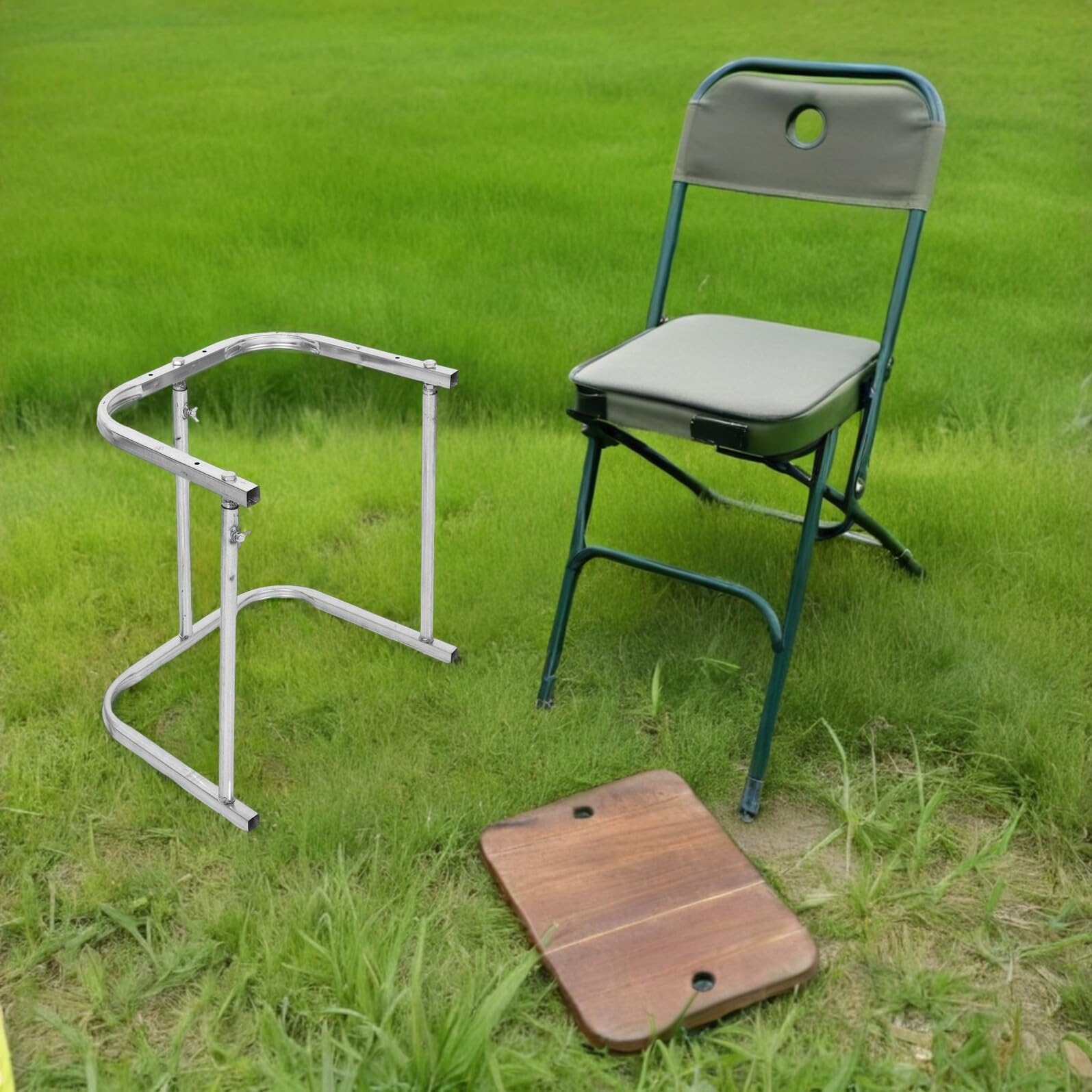 YARNOW Soporte para Bolsas de Basura de Jardín Portátil, Estructura Metálica Plegable Resistente Intemperie, Aro Ajustable para Bolsas de Residuos en Exteriores, Adecuado para Limpieza