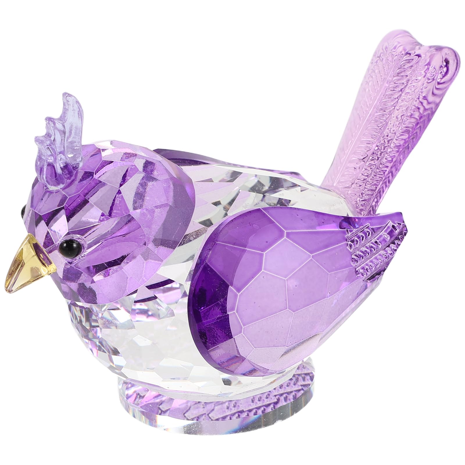 Figurine oiseau cristal violet pour collectionneur | Idée cadeau décoration