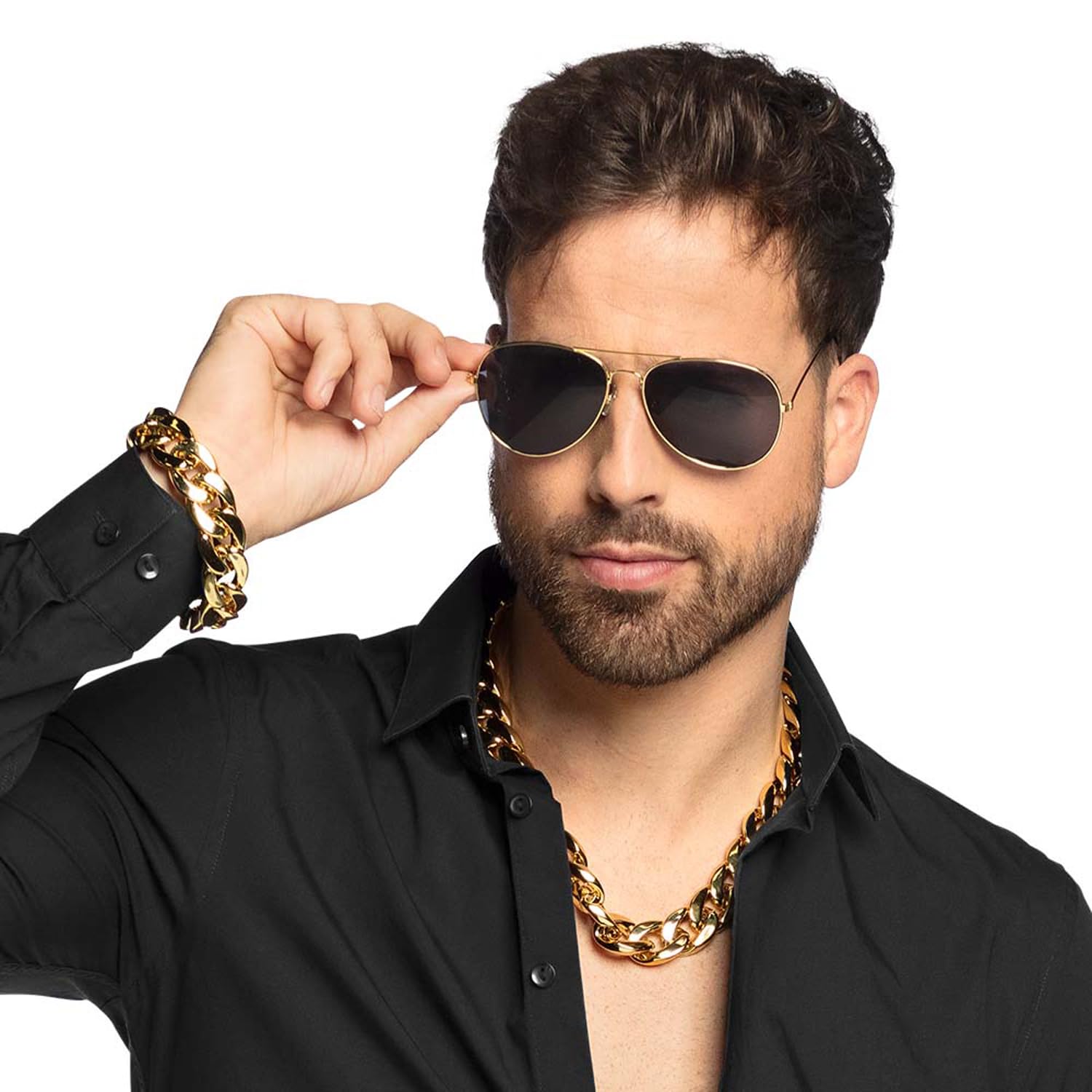 Boland – zestaw kostiumowy Pimp dla dorosłych, zestaw akcesoriów na festiwal, karnawał lub imprezę tematyczną, kostium disco lub rapera