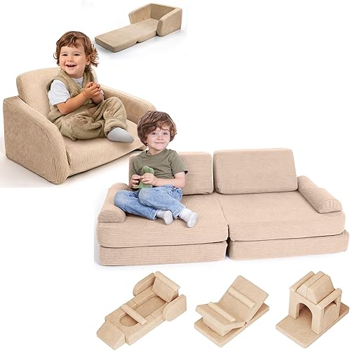 ZICOTO Cómoda silla infantil para niños pequeños y el mejor paquete de sofá modular para niños, el sofá y tumbona perfectos para horas de diversión