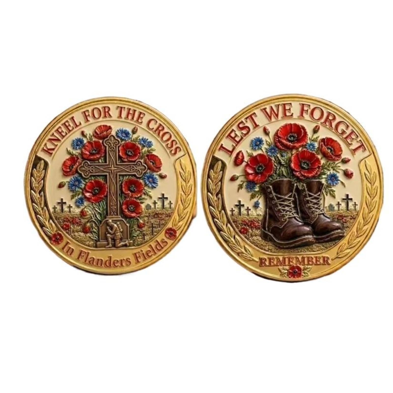 Moneda de desafío Cruzado Amapola, Moneda en Relieve