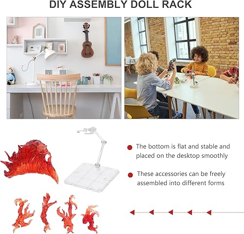 Miniatura 8 de Soporte para figura de acción, estante de exhibición de modelo de figurilla, soporte de exhibición de figura de acción de montaje de bricolaje,