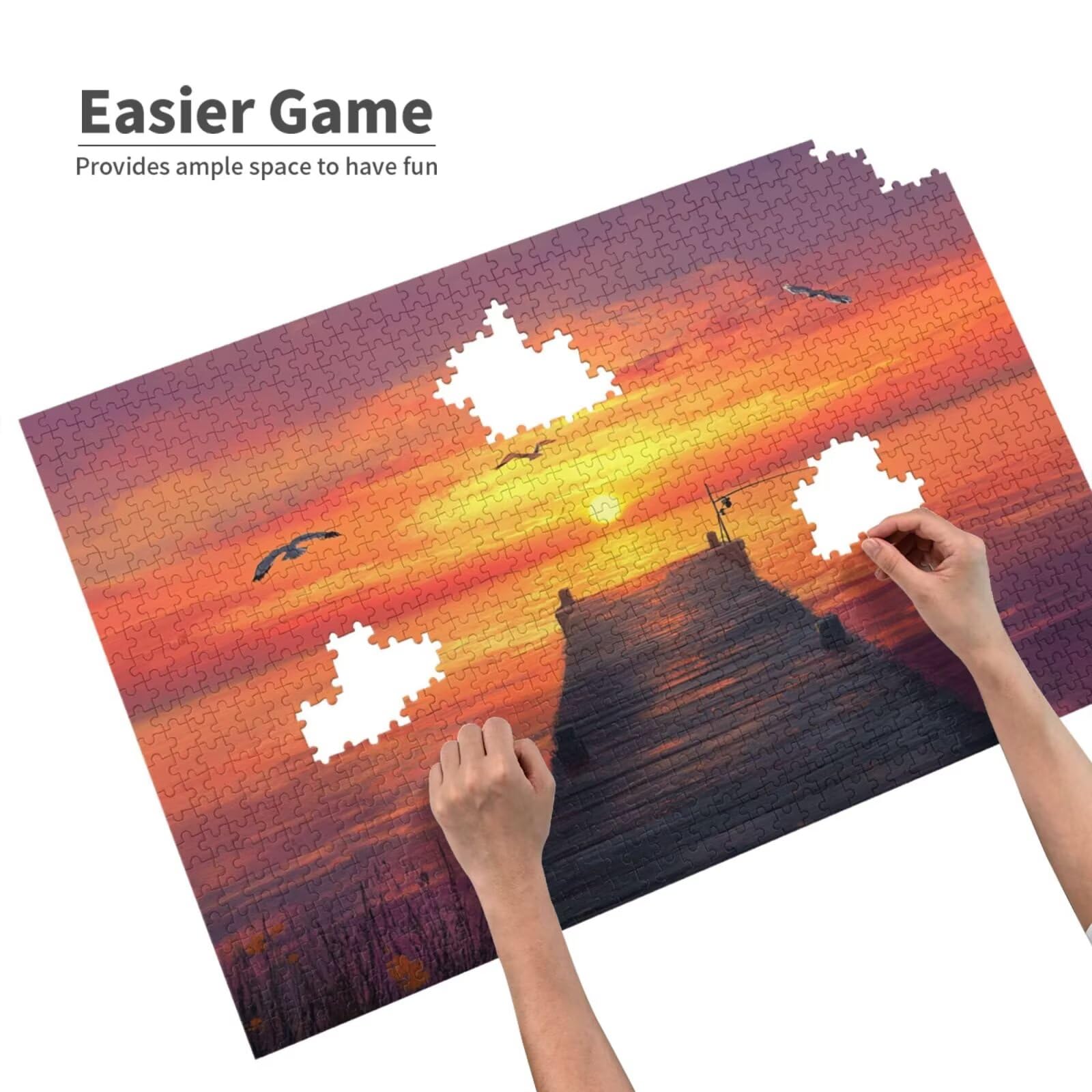Puzzle zachodzące słońce, 6000 elementów, puzzle kai dla dorosłych, z pudełkiem na prezent, duże drewniane puzzle dla dorosłych, gra zręcznościowa dla całej rodziny, prezenty dla kobiet, 105 x 180 cm