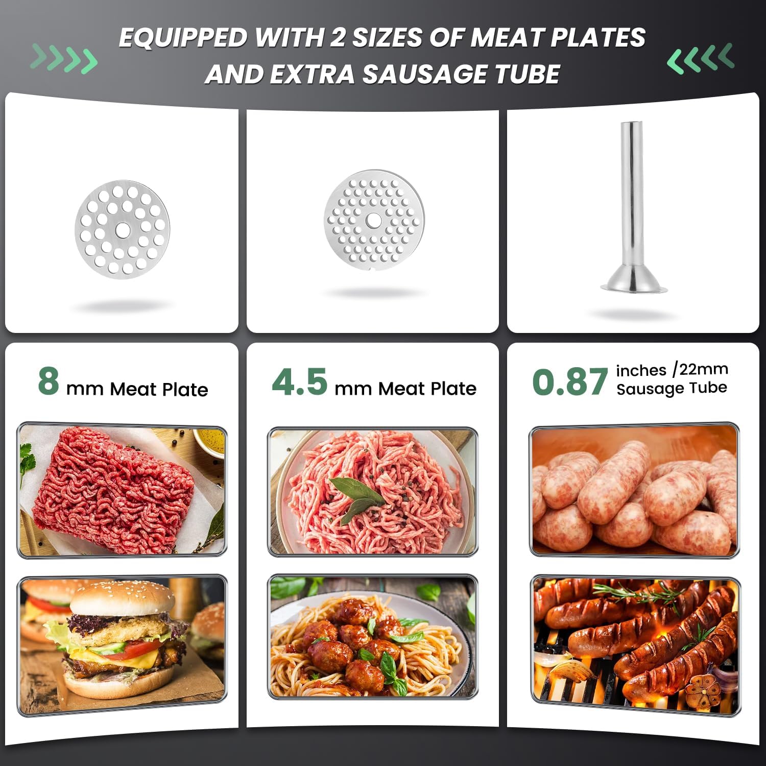 Huanyu Meat Grinder Manual Stainless Steel Hand Meat Grinder and Sausage Maker Manual Meat Mincer and Vegetable Cutter Dishwasher-Safe Meat Mincer Grinder M8