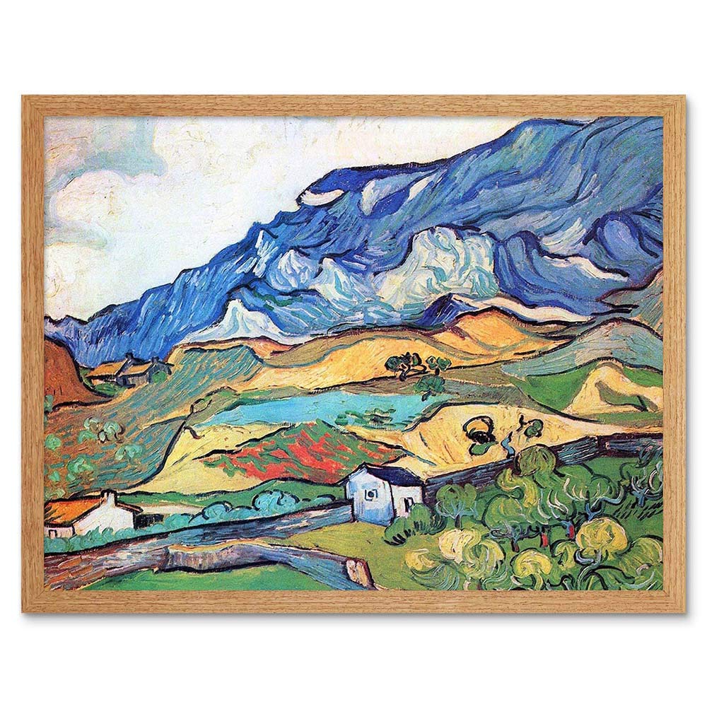 Wee Blue Coo Vincent Van Gogh Les Alpilles Mountain Landscape Art Print Framed Poster Wall Decor 12X16 Inch