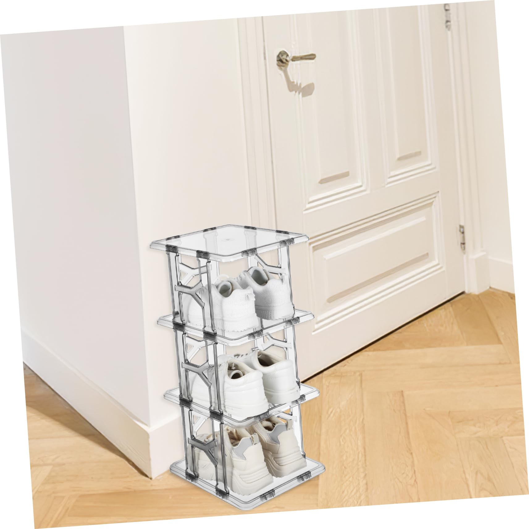 PartyKindom Zapatero De Puerta Organizador De Zapatos Compacto De Plástico Transparente Ahorra Espacio para Pasillos o Entradas Pequeñas Zapatero Estrecho Hogar
