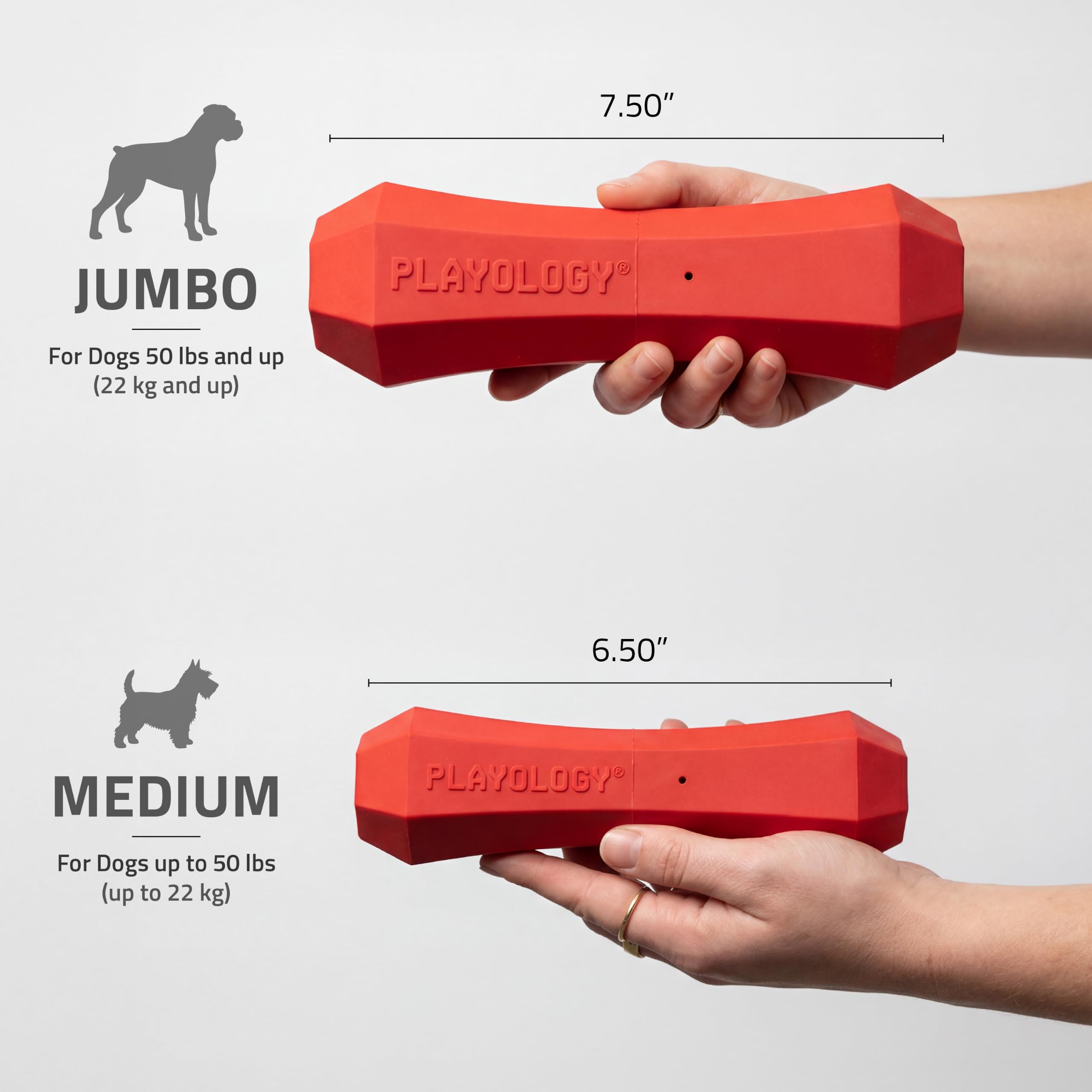 Playology Quietschstab | Für große Hunde (ab 16 kg) | Abwechslungsreiches Kauspielzeug | Natürliches Rindfleischaroma | Ausgeprägter Kautrieb | Einfach zu reinigende, schadstofffreie Materialien