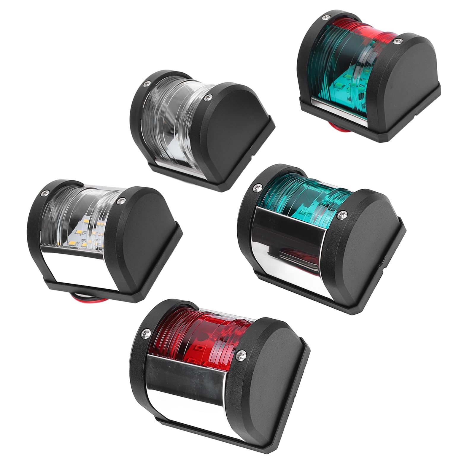 Luci di navigazione in barca 5pcs 5pcs, seta di dritta e porto rosso, luci di prua a LED IP66, luci di navigazione marina per recipienti da 12 m da 12v a 24 V