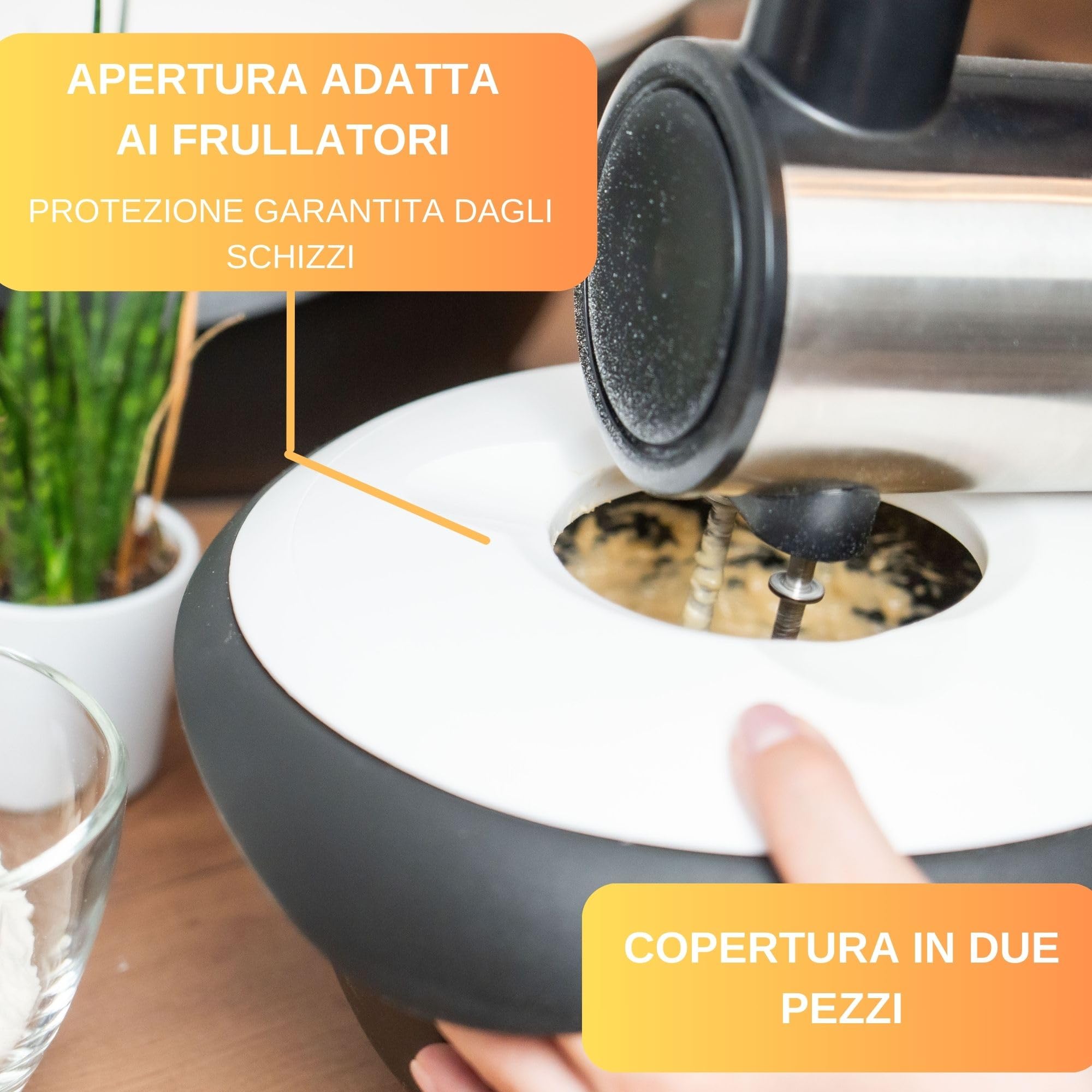 Thiru Ciotola per mescolare e cuocere – con coperchio paraspruzzi – antiscivolo e senza BPA – con 50 ricette – Made in Germany (nero, confezione doppia – 3,5 l e pentola)