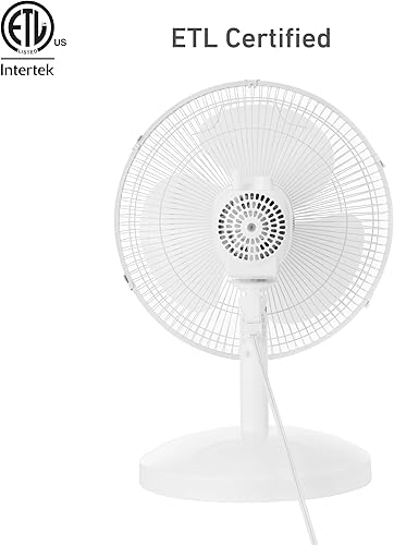 Miniatura 8 de HOLMES Ventilador de mesa de 12 pulgadas, oscilación de 75, 3 velocidades, inclinación de cabeza ajustable de 15, ideal para el hogar, dormitorio u