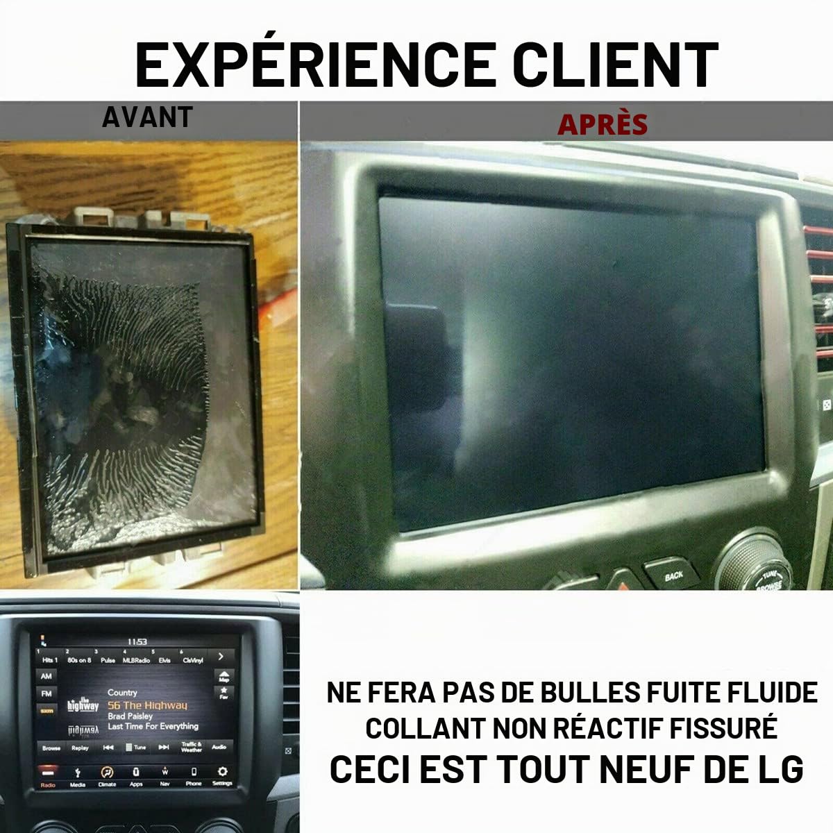 Écran tactile LCD Uconnect 4C UAQ 8,4" pour -RAM - 2017-2020 LA084X01(SL)(02)