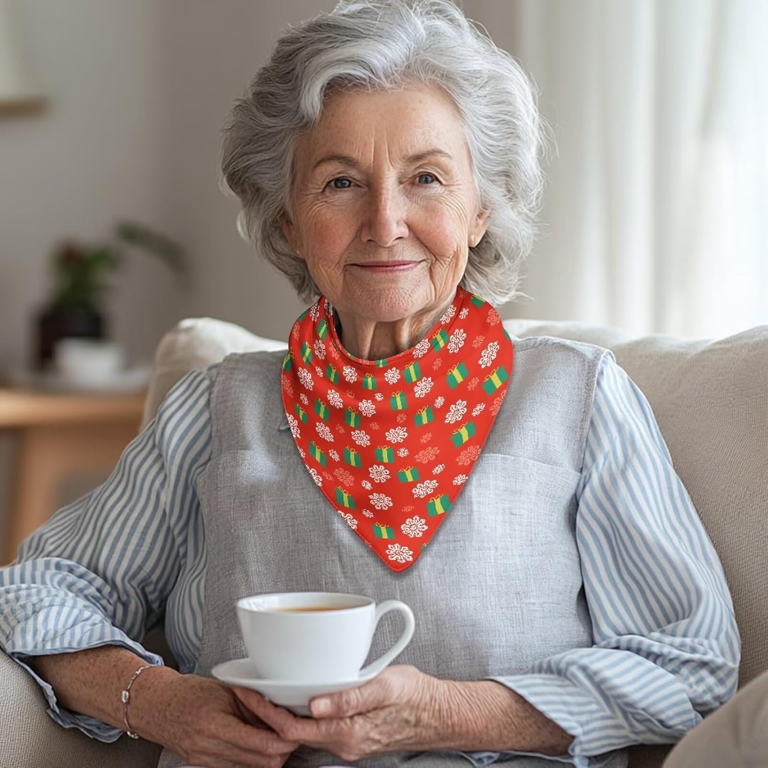 Drooling Snap Bibs Dining Clothing Protector Soft Absorbent Adult Bandana Drool Bibs for Elderly Women Men