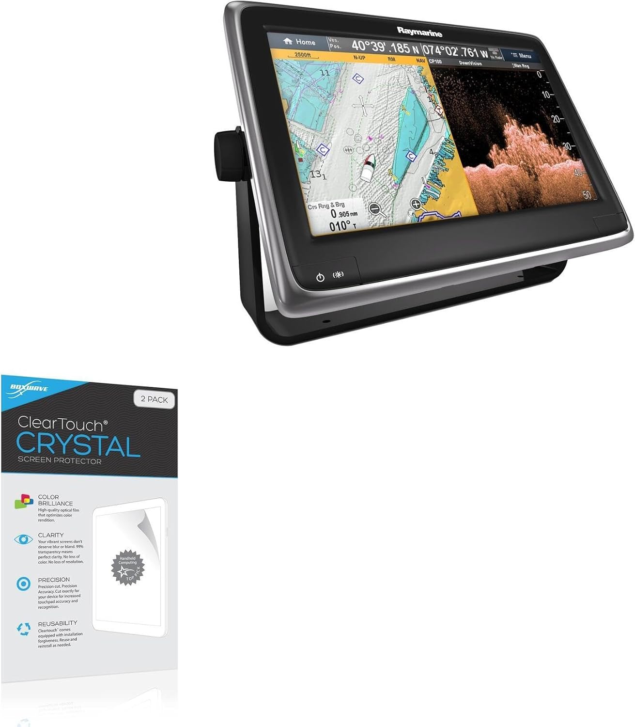 BoxWave Screen Protector Compatible with Raymarine a128 - ClearTouch Crystal (2-Pack), HD Film Skin - Shields from Scratches