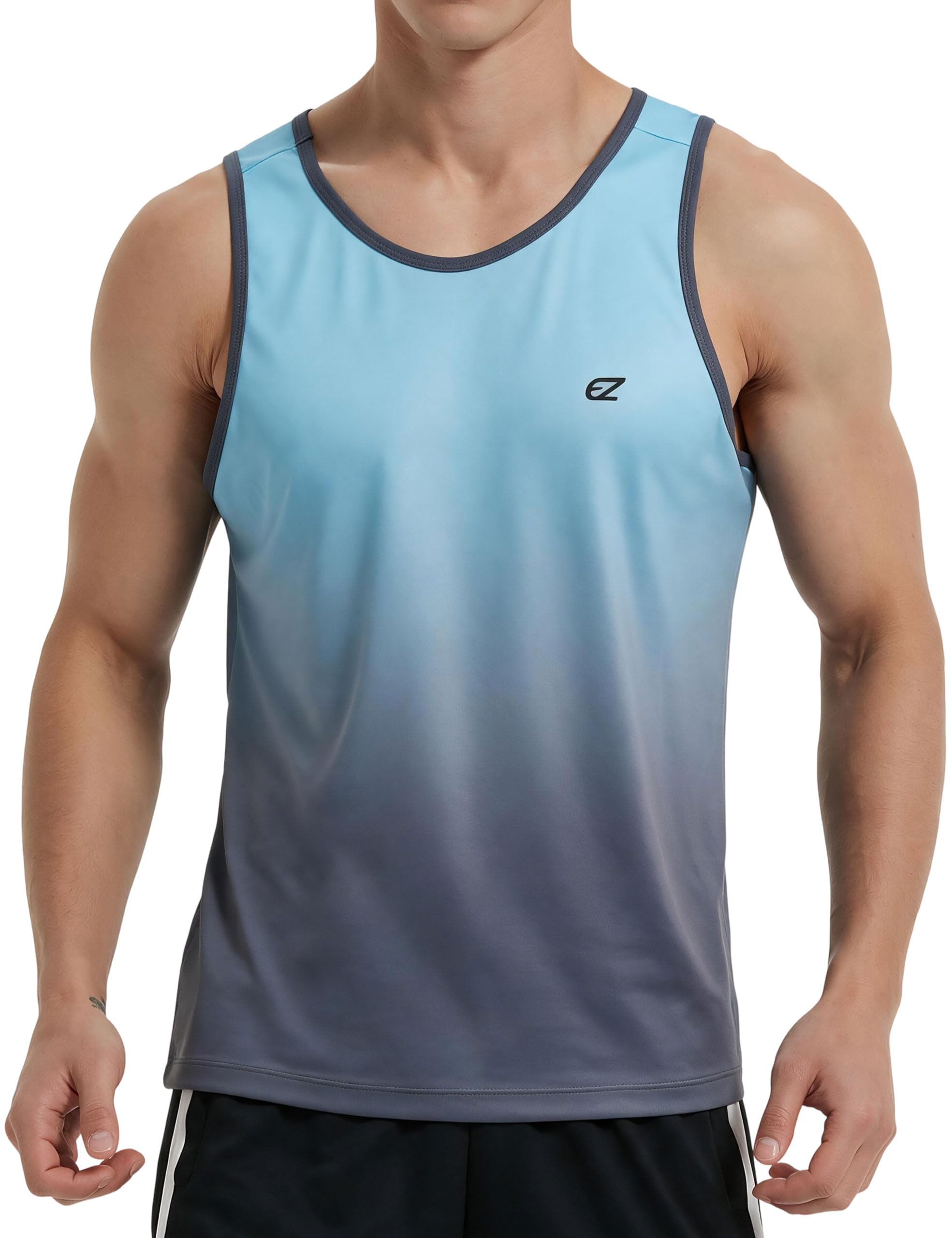 EZRUN Men's Quick Dry Workout Tank Top UPF 50+ Sweat-Wicking Gym Shirt