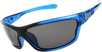 Nitrogen Mens Rectangular Sports Wrap 65mm Blue Polarized Sunglasses