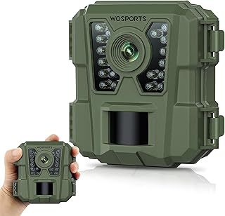 WOSPORTS Mini Trail Camera 24MP 1080P Game Hunting Camera with Night Vision Deer Camera for Wildlife Monitoring Hunting
