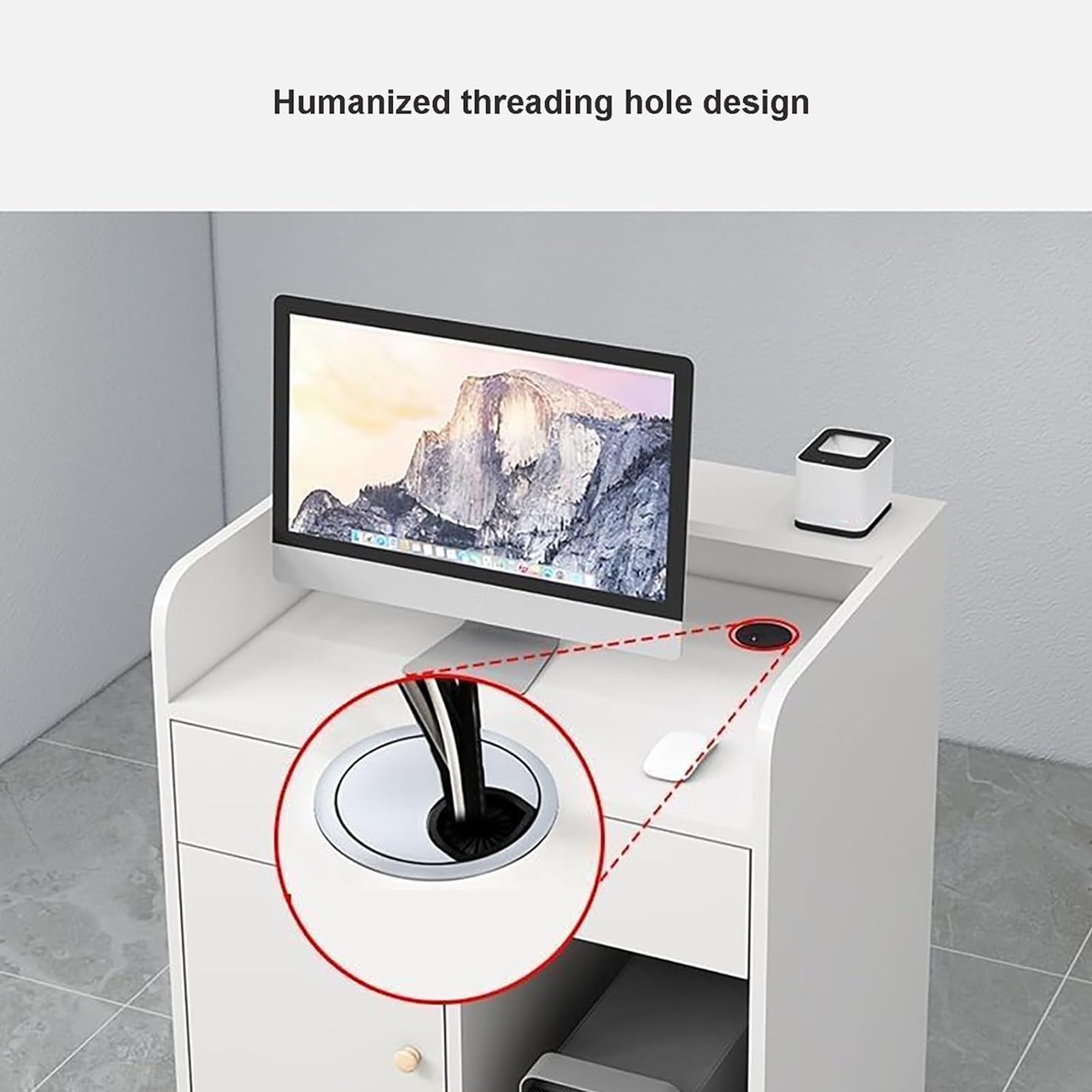 Recept Desk con Ders, bancone ufficio, Recept Fur per hotel, negozi di abbigliamento, aziende, negozi di frutta, 79,8 x 39,9 x 89,9 cm, design moderno per le aziende
