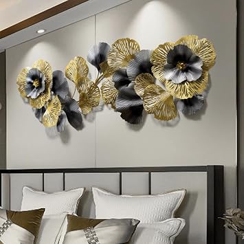 3D Metal Wall Art Decor Morden Luxury Handmade Golden Ginkgo Leaf Wall