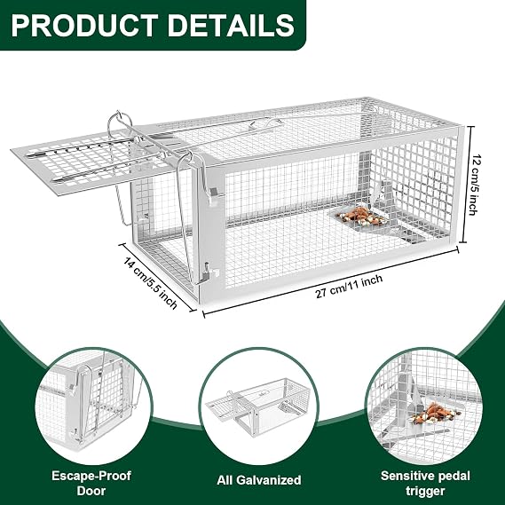 Mouse Traps,Live Multi-Catch Rat Trap Humane Mouse Traps for Indoor Outdoor Reusable Rodent Mice Trap,Quick, Effective Easy to Use No Touch Release(2 Pack)