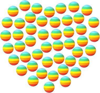 48 Pieces Popper Refill Balls, Rainbow Refill Bullet Balls, 1.1 Inch Foam Bullet Ball Soft Foam Balls Foam Replacement Balls for Popper Refills