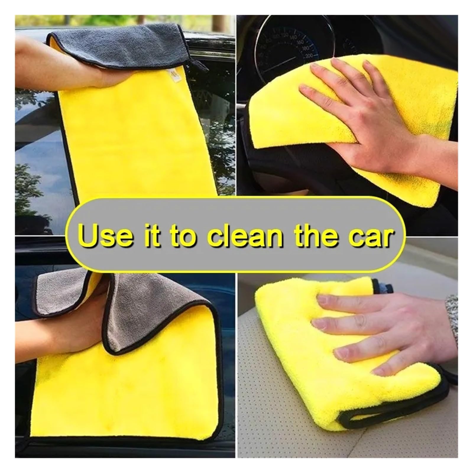 Thick Microfiber Cleaning TowelsPack Soft Drying Cloths for Car Washing Detailing - Double Layer Clean Rags for Fit — view 5