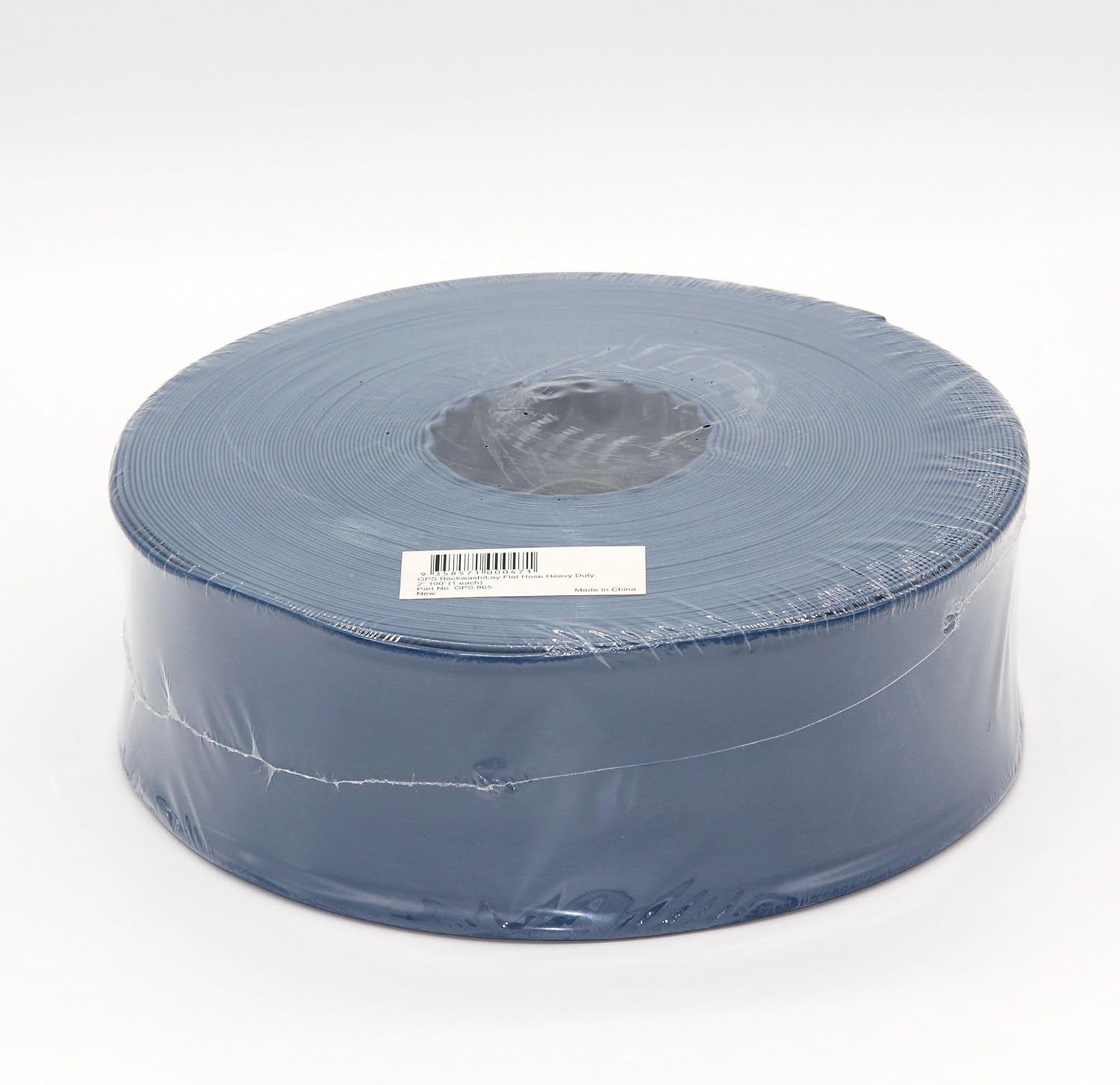 Ganador Backwash Hose 2" Diameter x 100' Long. Heavy Duty Lay-Flat Drainage Tube 2in x 100ft for Water Discharge/Disposal with 4 Hose Clamps (BONUS!) - Fluid Transfer, Waste Water - Compact Storage