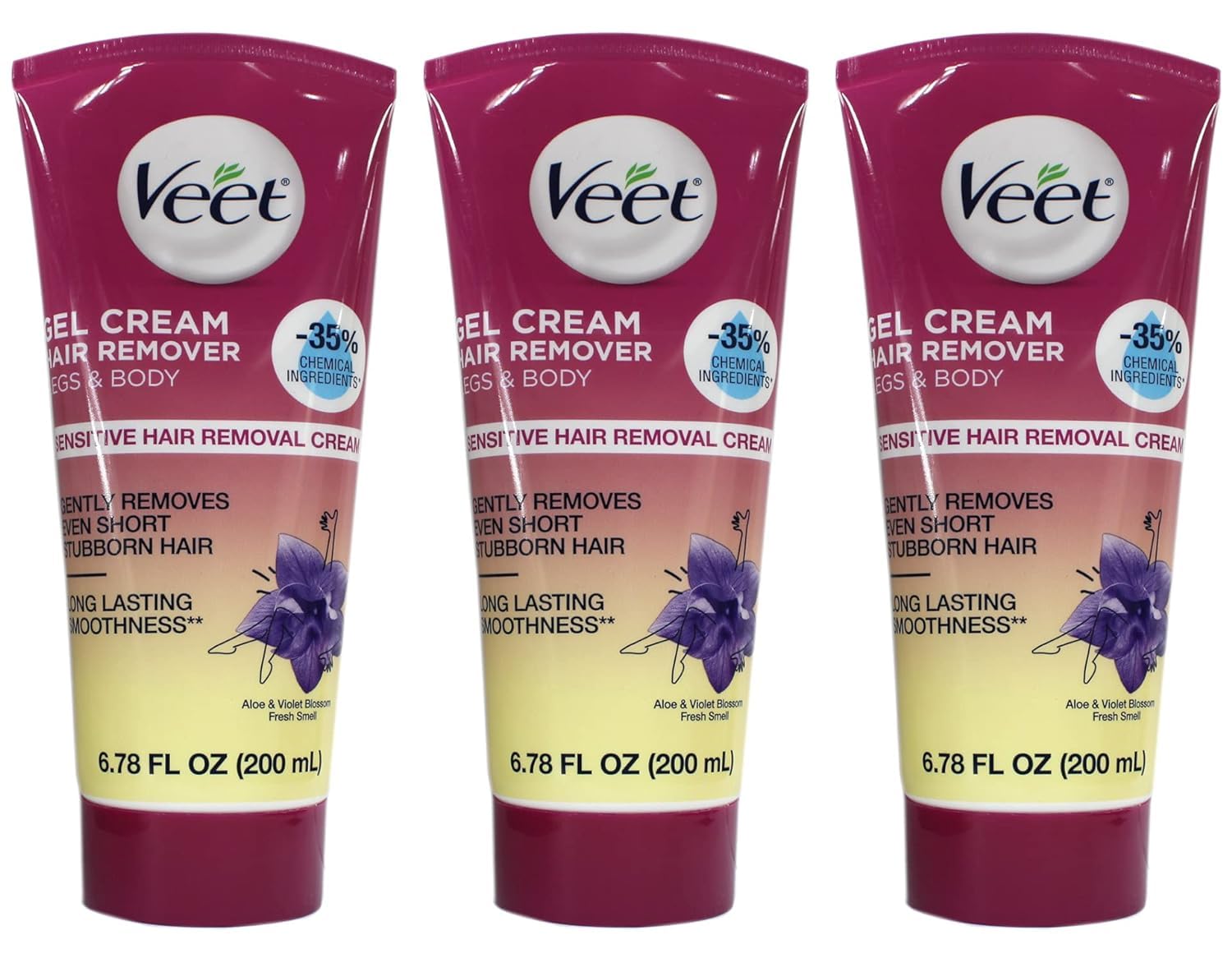 Fast Acting Gel Cream Hair Remover Veet Hair Remover Women 6 78 oz Pack of 3