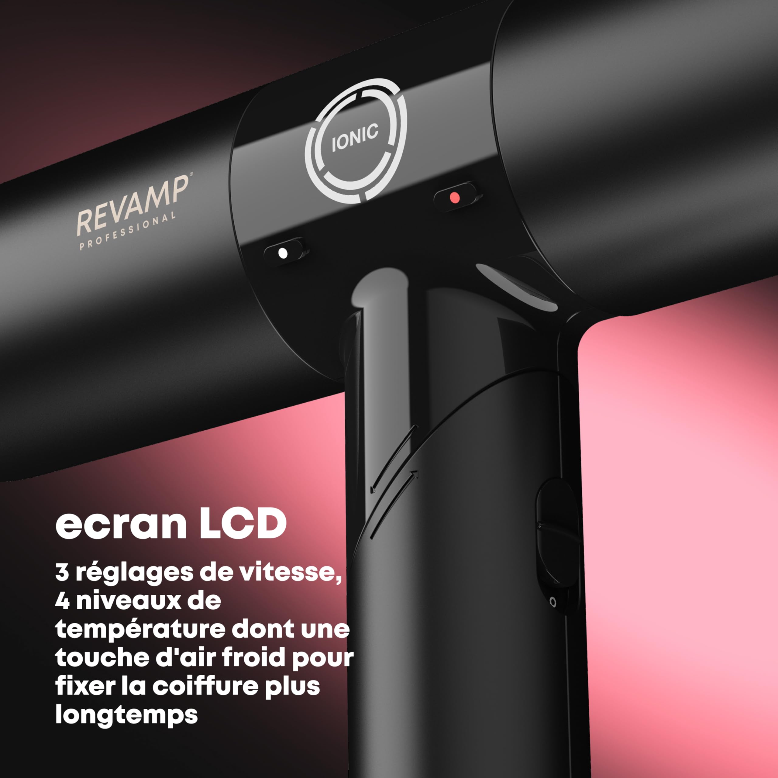 REVAMP Enigma Revelation Seche Cheveux Ionique - Moteur Digital Intelligent pour un Séchage Rapide, Sèche-Cheveux Diffuseur Boucle, Léger - 3 Accessoires Magnétiques, pour un Coiffage Professionnel