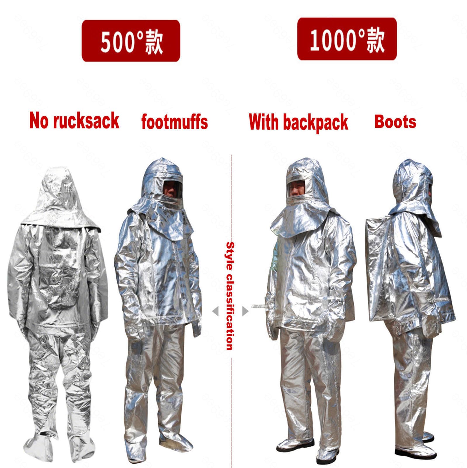 Ropa Trabajo Ignífuga, Ropa Aislamiento Alta Temperatura Material Ligero Seguridad Ignífugo para Plantas Químicas Y contra Incendios