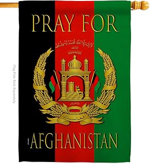Pray for Afghanistan House Flag - Support Stop War Kabul Taliban NATO United States Biden Stand Soldiers - Decoration Banner Small Garden Yard Gift Double-Sided Made in USA 28 X 40
