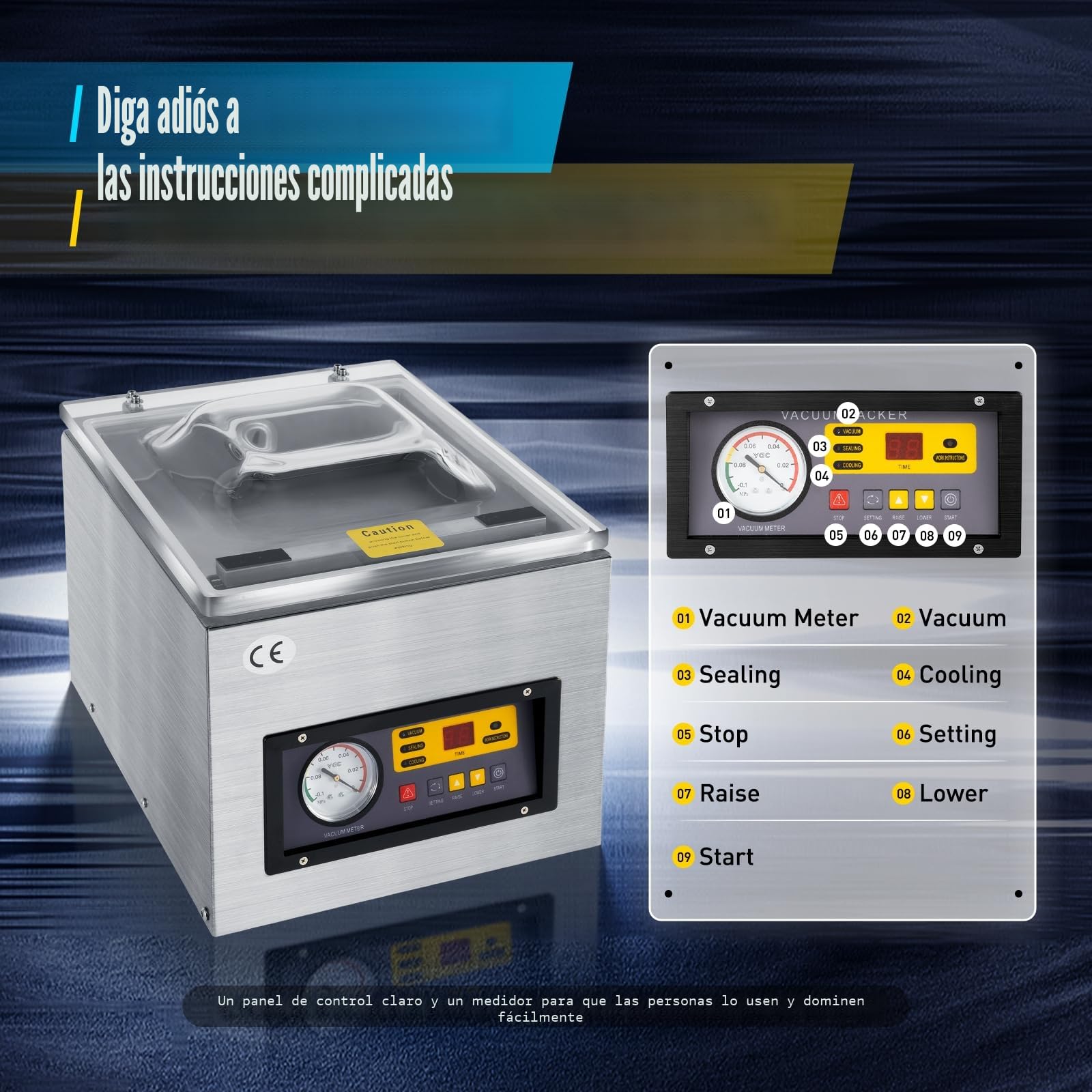 Envasadora al vacío profesional para Uso Doméstico y Comercial 220V 120W DZ-260 (manual en inglés)