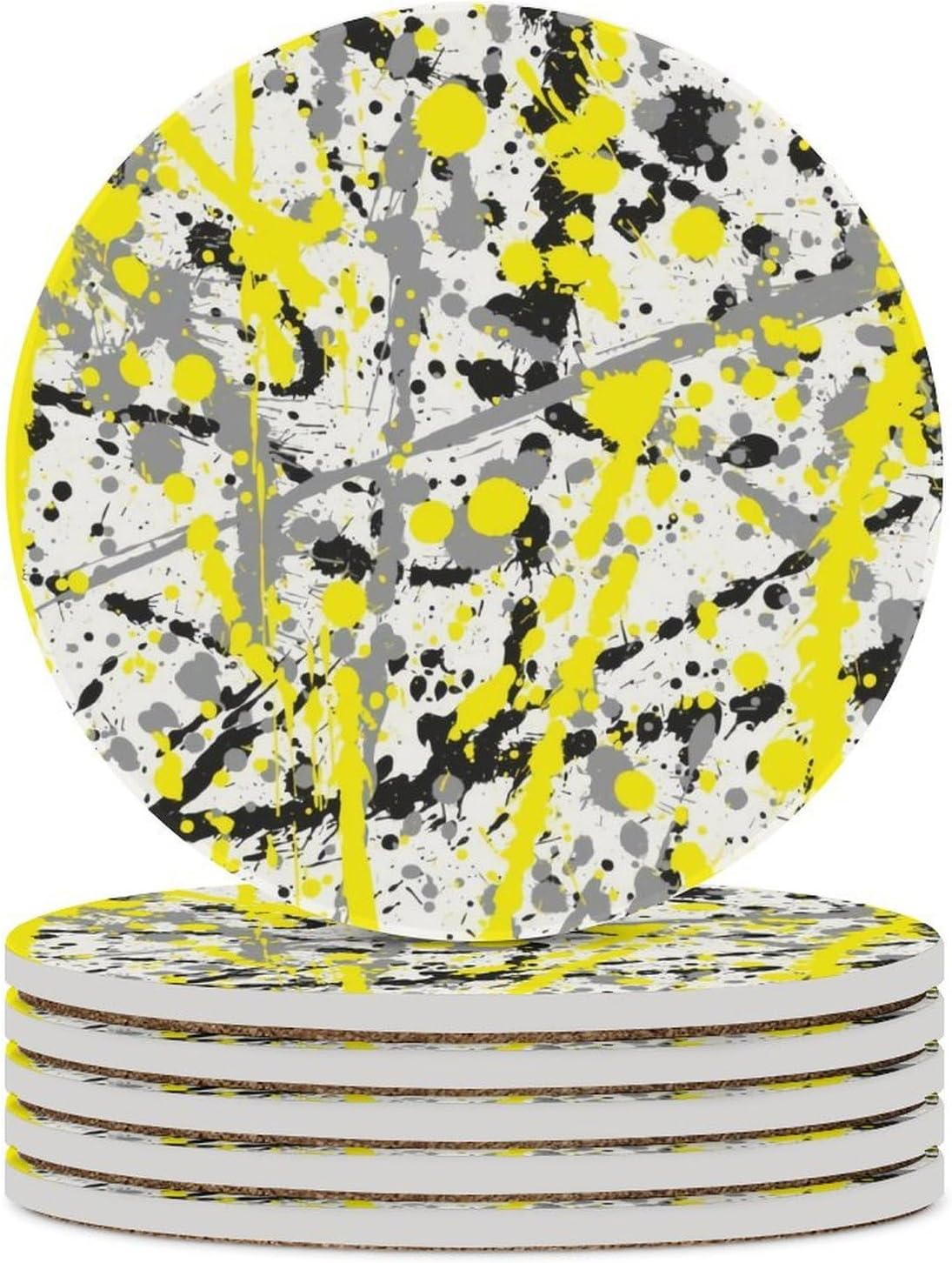 Autism Puzzle Circular Ceramic Absorbent Coaster, Suitable for Various Cups 6PCS