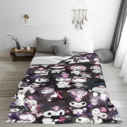 Miniatura 6 de Manta Kawaii de dibujos animados, manta de franela ultrasuave, bonita y novedosa manta de cama para sofá, cálida y ligera manta decorativa (dibujos